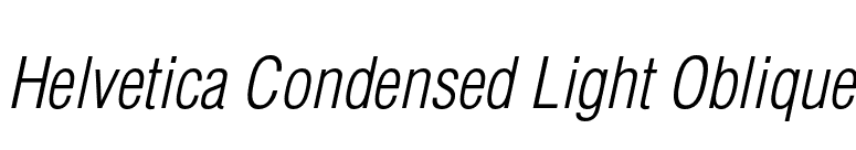 Helvetica Condensed Light Oblique font preview