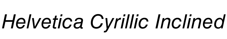 Helvetica Cyrillic Inclined font preview