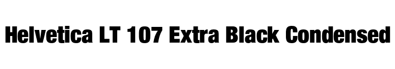 Helvetica LT 107 Extra Black Condensed font preview