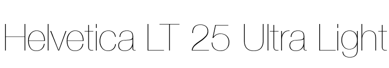 Helvetica LT 25 Ultra Light font preview