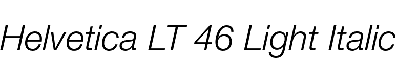 Helvetica LT 46 Light Italic font preview
