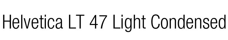 Helvetica LT 47 Light Condensed font preview