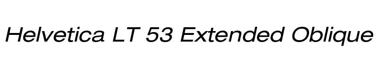 Helvetica LT 53 Extended Oblique font preview