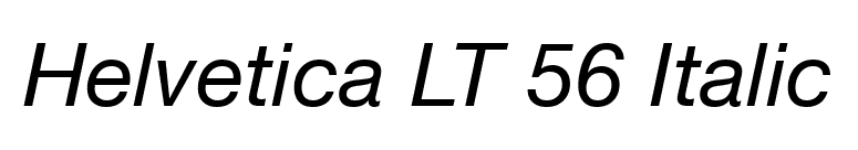 Helvetica LT 56 Italic font preview