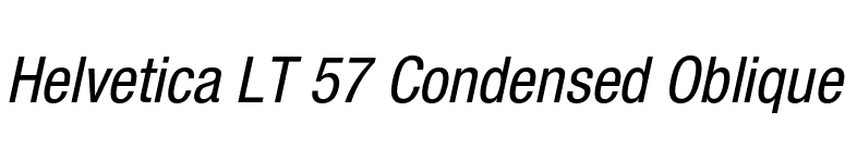 Helvetica LT 57 Condensed Oblique font preview