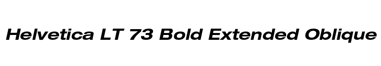 Helvetica LT 73 Bold Extended Oblique font preview