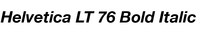 Helvetica LT 76 Bold Italic font preview