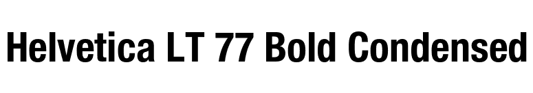 Helvetica LT 77 Bold Condensed font preview