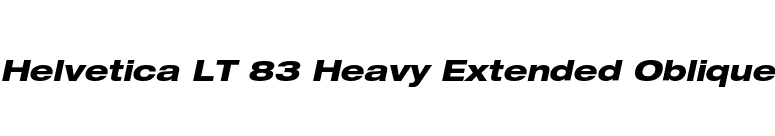 Helvetica LT 83 Heavy Extended Oblique font preview