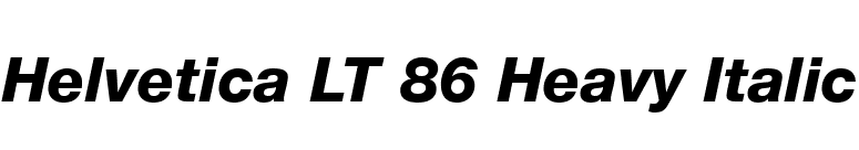Helvetica LT 86 Heavy Italic font preview