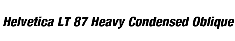 Helvetica LT 87 Heavy Condensed Oblique font preview