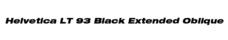Helvetica LT 93 Black Extended Oblique font preview