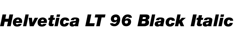 Helvetica LT 96 Black Italic font preview