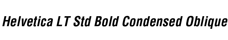 Helvetica LT Std Bold Condensed Oblique font preview