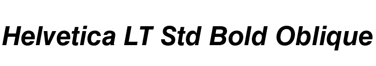 Helvetica LT Std Bold Oblique font preview