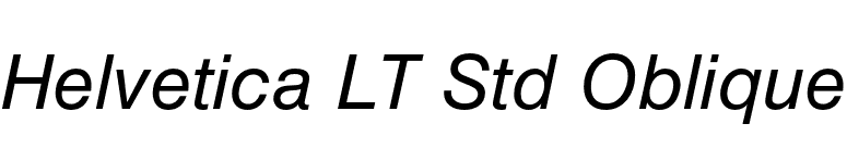 Helvetica LT Std Oblique font preview