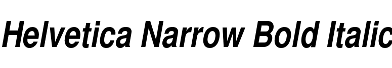 Helvetica Narrow Bold Italic font preview