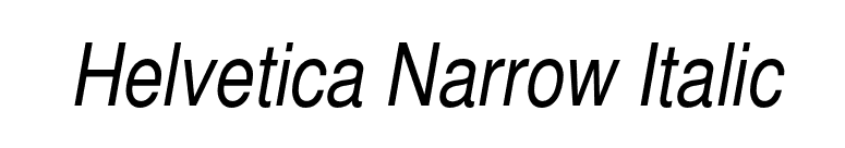 Helvetica Narrow Italic font preview