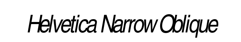 Helvetica Narrow Oblique font preview