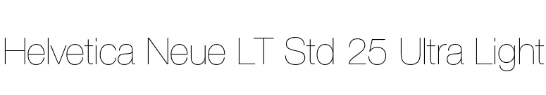Helvetica Neue LT Std 25 Ultra Light font preview