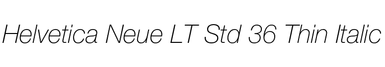 Helvetica Neue LT Std 36 Thin Italic font preview