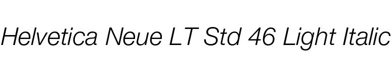 Helvetica Neue LT Std 46 Light Italic font preview