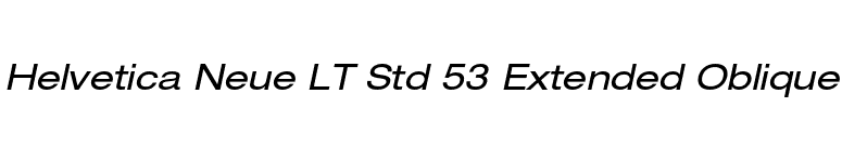 Helvetica Neue LT Std 53 Extended Oblique font preview