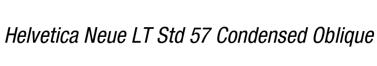 Helvetica Neue LT Std 57 Condensed Oblique font preview