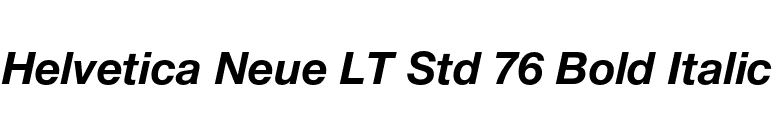 Helvetica Neue LT Std 76 Bold Italic font preview