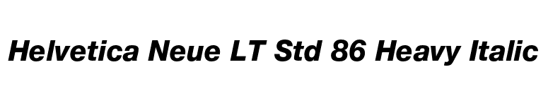 Helvetica Neue LT Std 86 Heavy Italic font preview