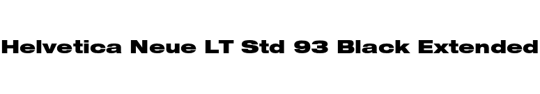 Helvetica Neue LT Std 93 Black Extended font preview