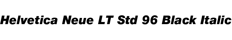 Helvetica Neue LT Std 96 Black Italic font preview