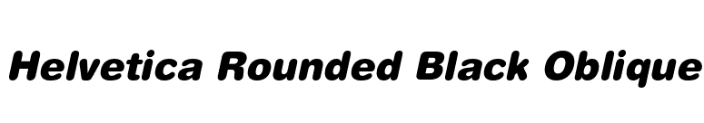 Helvetica Rounded Black Oblique font preview