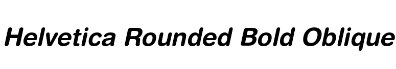 Helvetica Rounded Bold Oblique font preview