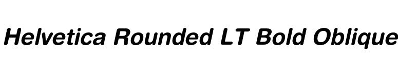 Helvetica Rounded LT Bold Oblique font preview