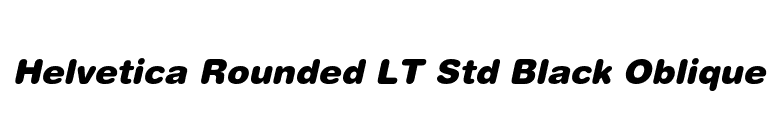 Helvetica Rounded LT Std Black Oblique font preview