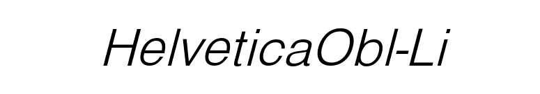 HelveticaObl-Li font preview