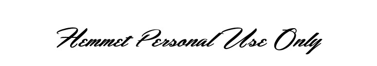 Hemmet Personal Use Only font preview