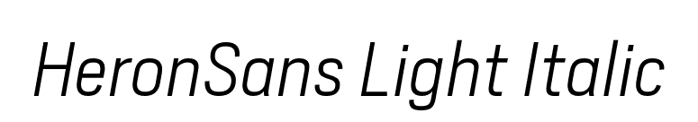 HeronSans Light Italic font preview