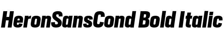 HeronSansCond Bold Italic font preview