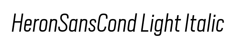 HeronSansCond Light Italic font preview