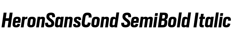 HeronSansCond SemiBold Italic font preview