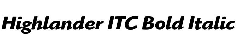 Highlander ITC Bold Italic font preview
