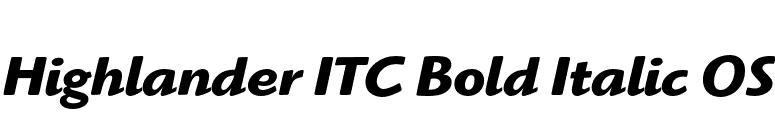 Highlander ITC Bold Italic OS font preview