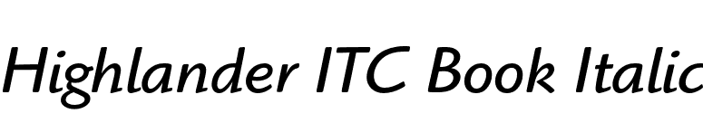 Highlander ITC Book Italic font preview