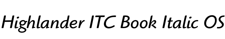 Highlander ITC Book Italic OS font preview