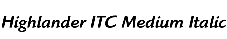 Highlander ITC Medium Italic font preview