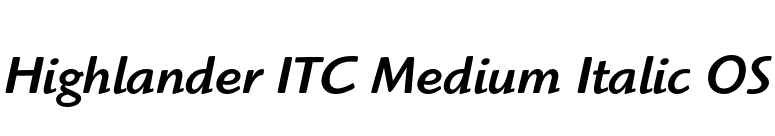 Highlander ITC Medium Italic OS font preview