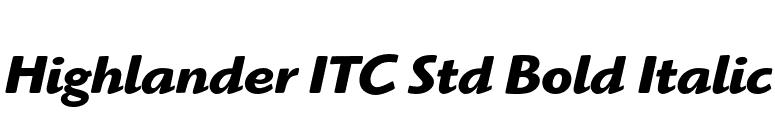 Highlander ITC Std Bold Italic font preview