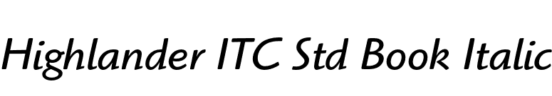Highlander ITC Std Book Italic font preview